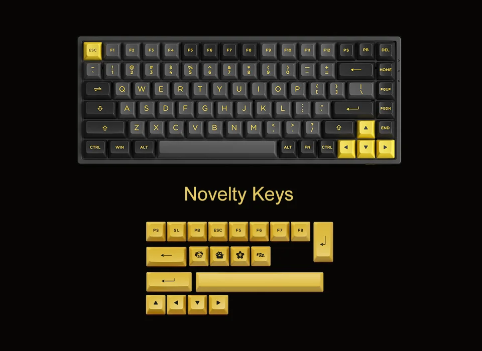 Bàn phím cơ AKKO 3084B Plus Black & Gold (Bluetooth 5.0 / Wireless 2.4Ghz / Hotswap / Foam tiêu âm / AKKO CS Jelly sw)