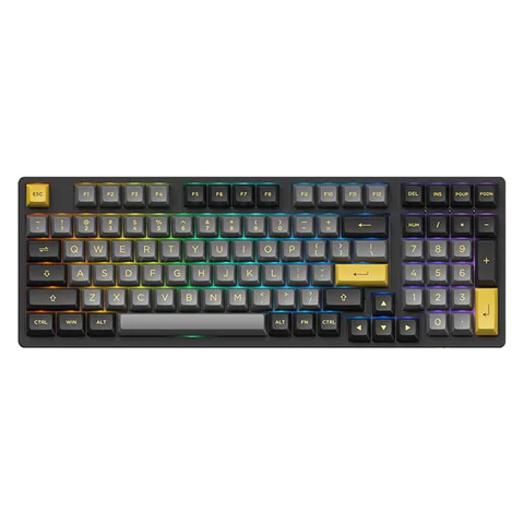 Bàn phím cơ AKKO 3098B Multi-modes Black Gold (Bluetooth 5.0 / Wireless 2.4Ghz / Hotswap / Foam tiêu âm / Foam đáy / AKKO CS Jelly switch)