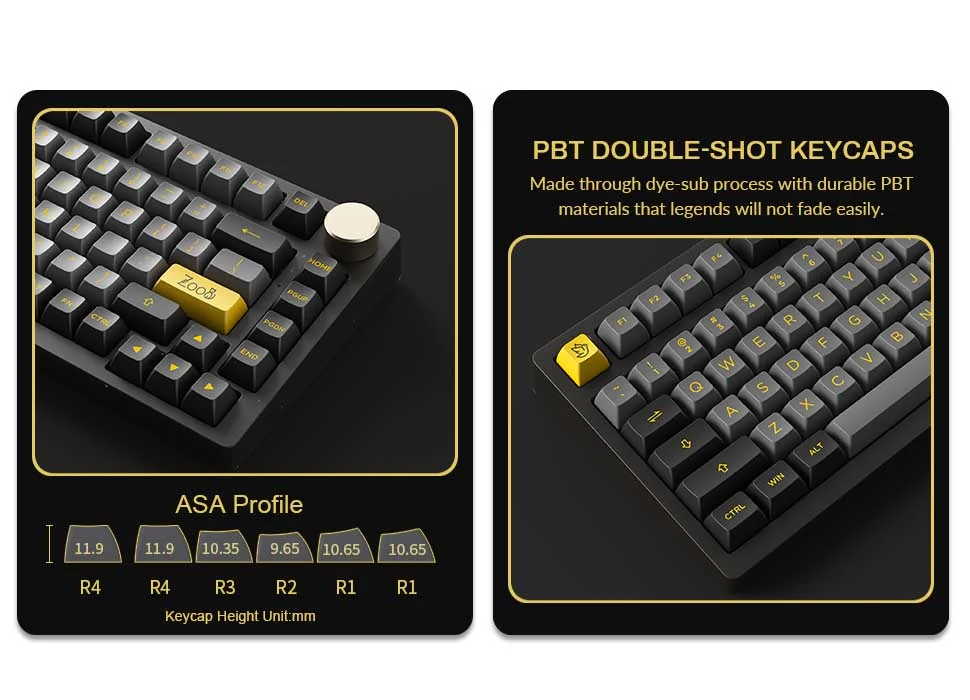 Bàn phím cơ AKKO PC75B Plus v2 Black&Gold (Multi-modes / Hotswap / RGB / Top mount)