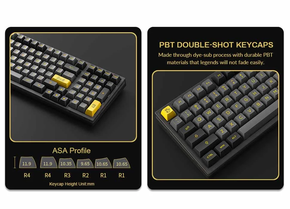 Bàn phím cơ AKKO PC98B Plus Black&Gold (Multi-modes / Hotswap / RGB / Top mount)