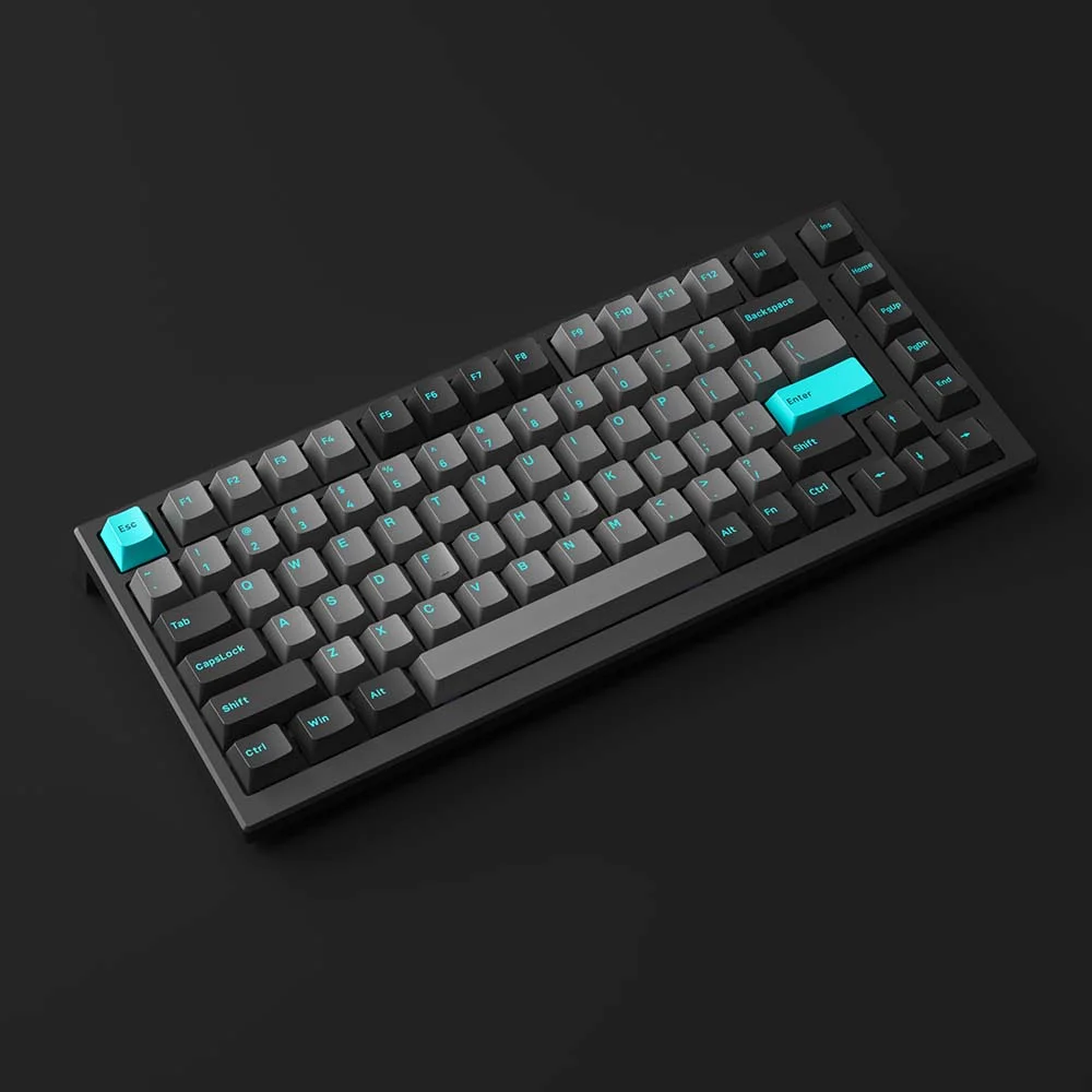 Bàn phím cơ MonsGeek MG75 Black & Cyan (White LED / AKKO sw v3)