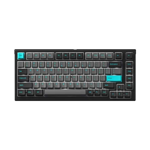 Bàn phím cơ MonsGeek MG75 Black & Cyan (White LED / AKKO sw v3)