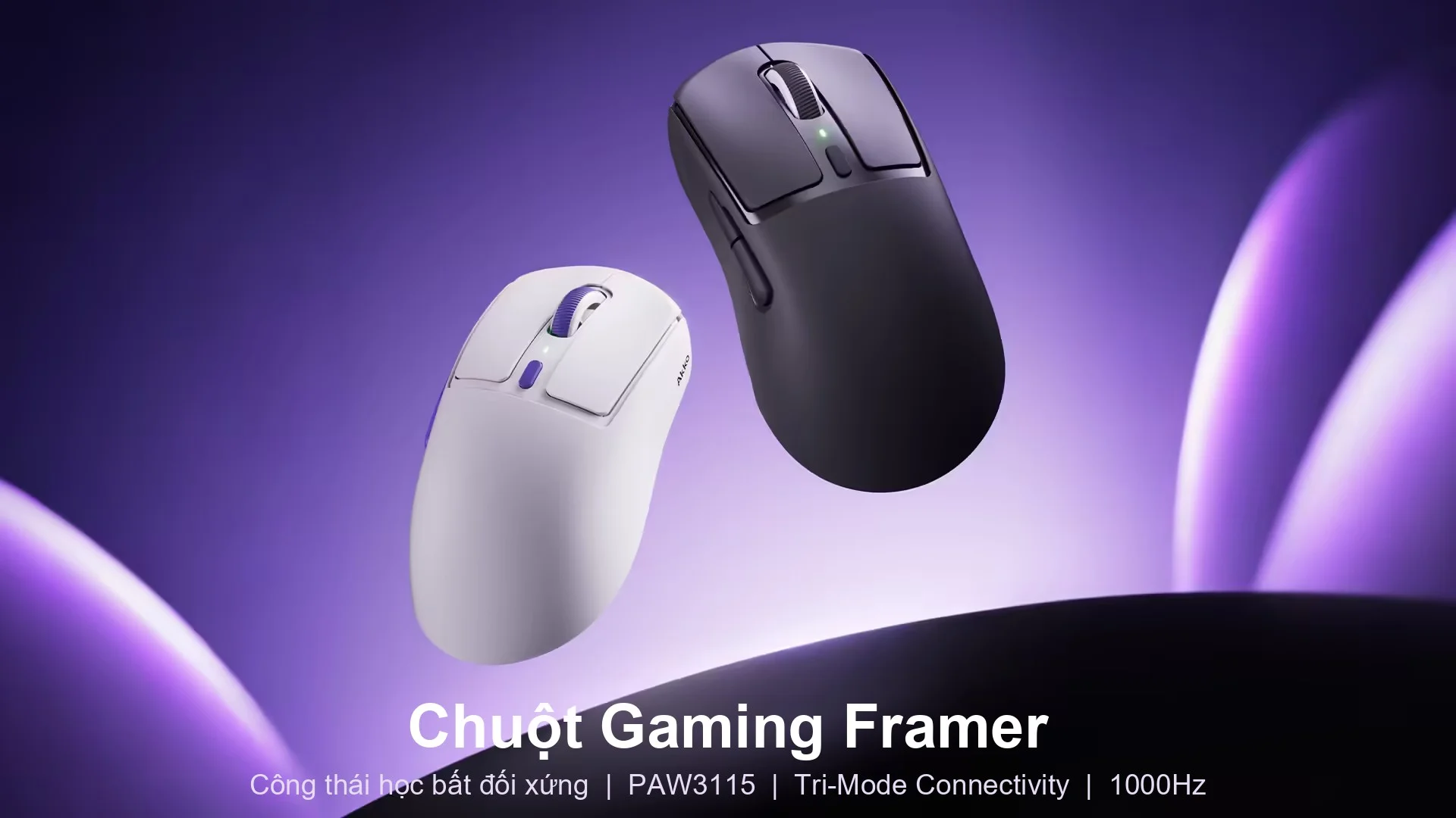 Chuột Không dây Gaming Akko Framer N9 Pro White