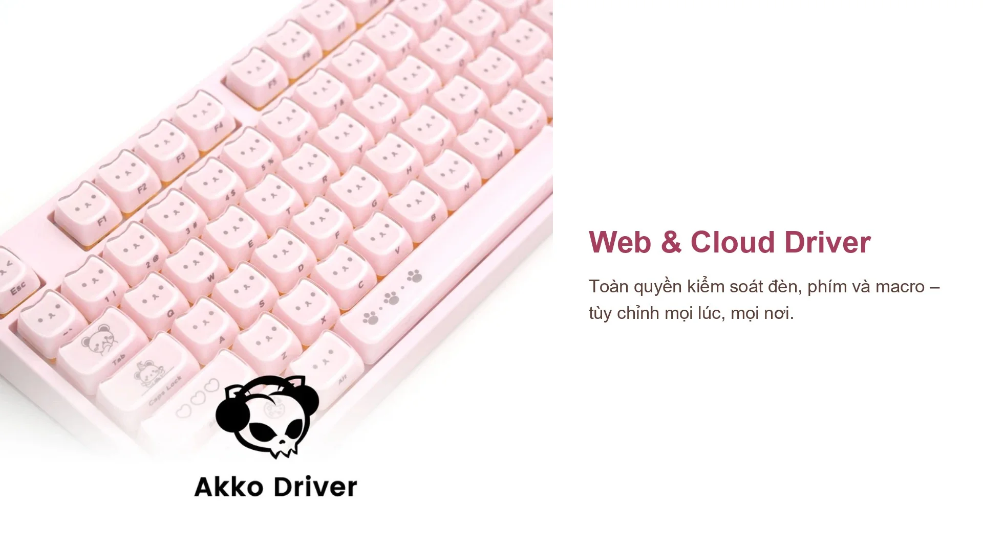 Bàn phím cơ AKKO 5108 V5 Greedy Bear – Pink