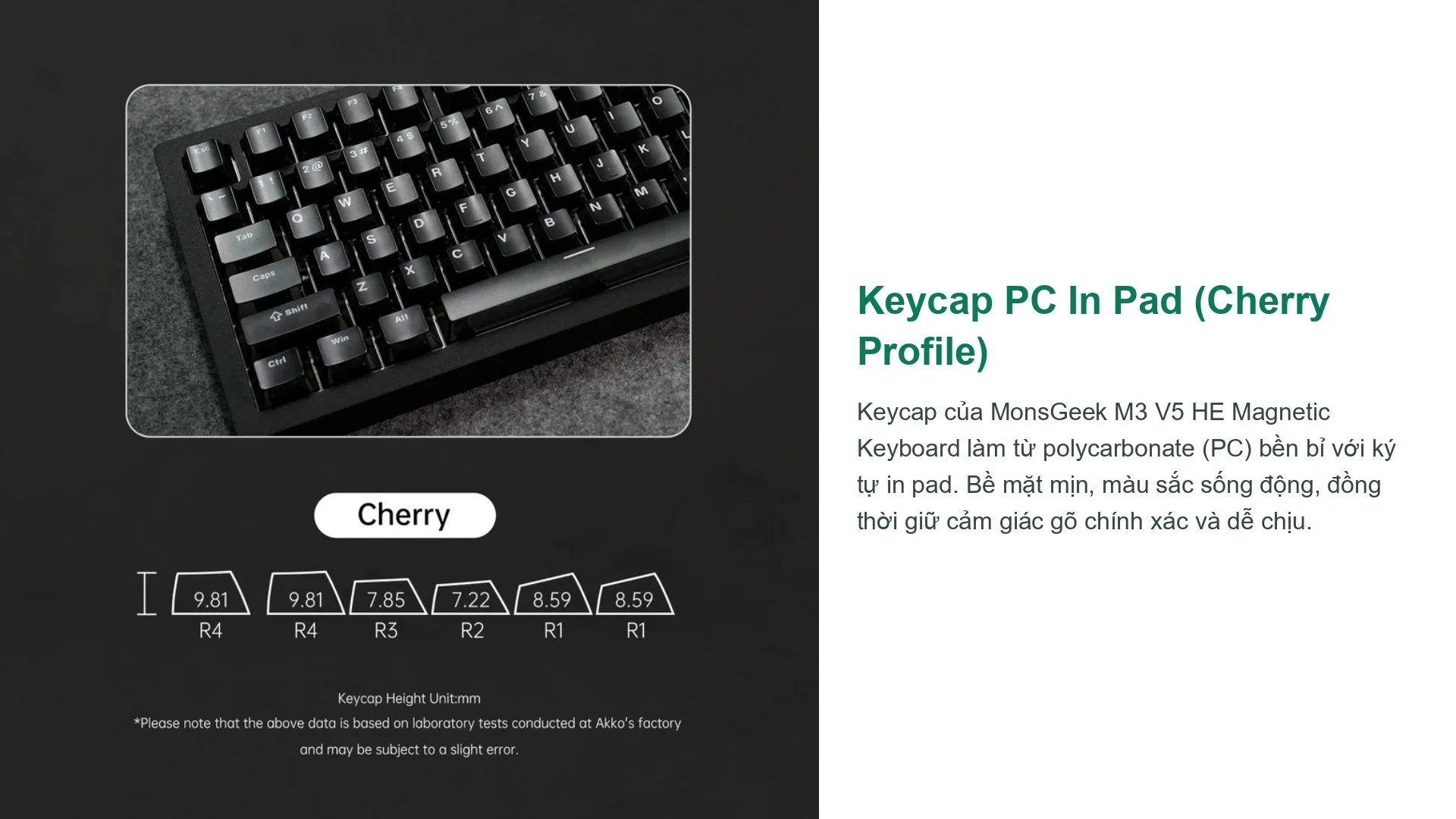 Bàn phím cơ MonsGeek M3 V5 HE White Transparent
