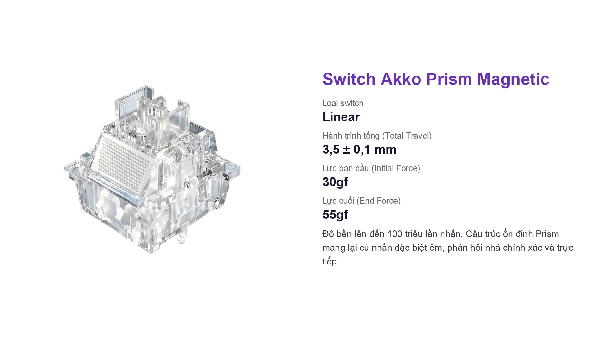 Bàn phím cơ Akko 5075 V5 (TMR) Glassy Carbon Fiber – White