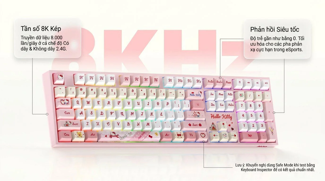 Bàn phím cơ AKKO 5108 V5 Hello Kitty