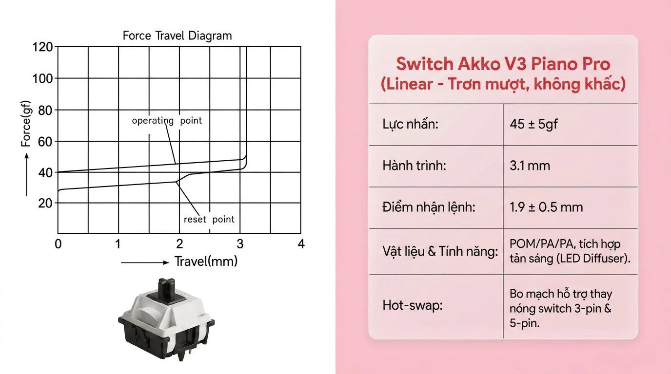 Bàn phím cơ AKKO 5108 V5 Hello Kitty