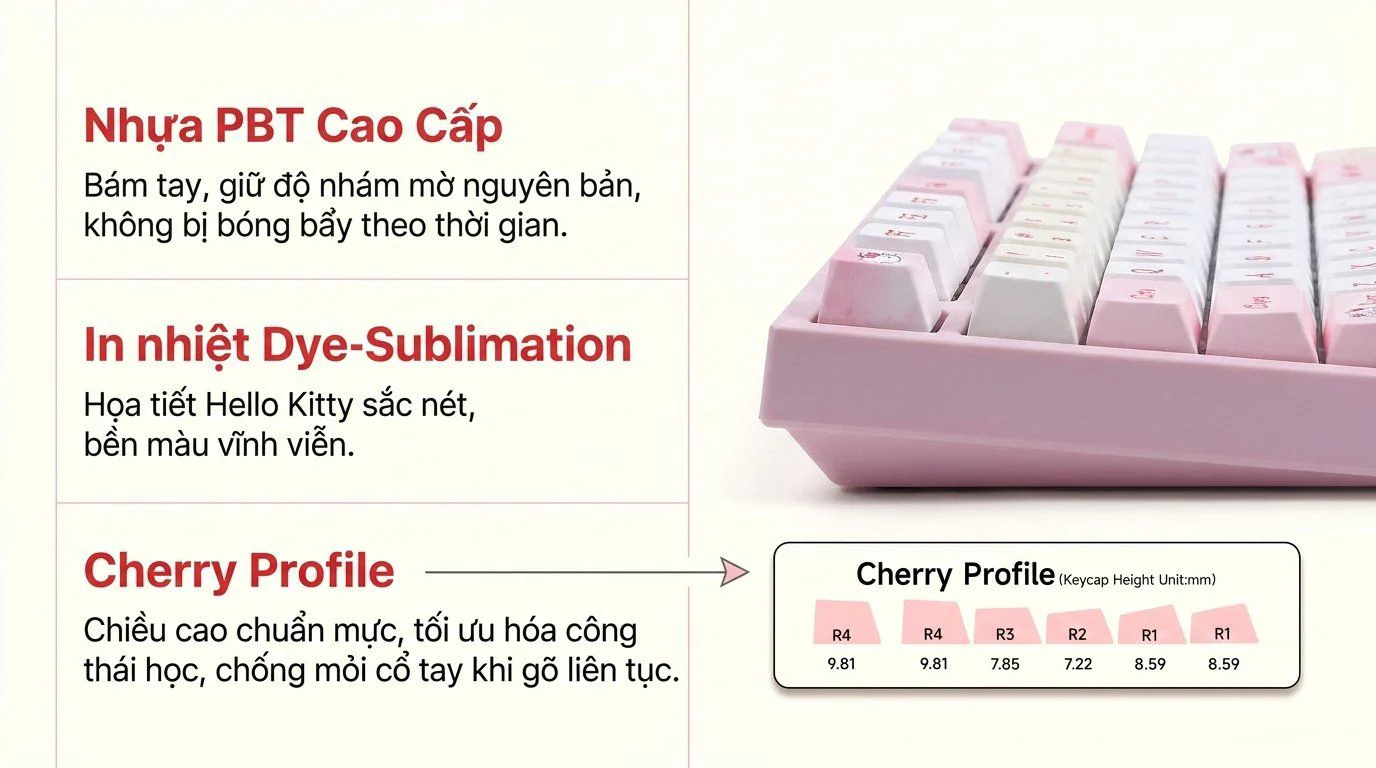 Bàn phím cơ AKKO 5108 V5 Hello Kitty