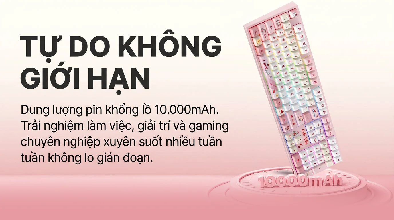 Bàn phím cơ AKKO 5108 V5 Hello Kitty