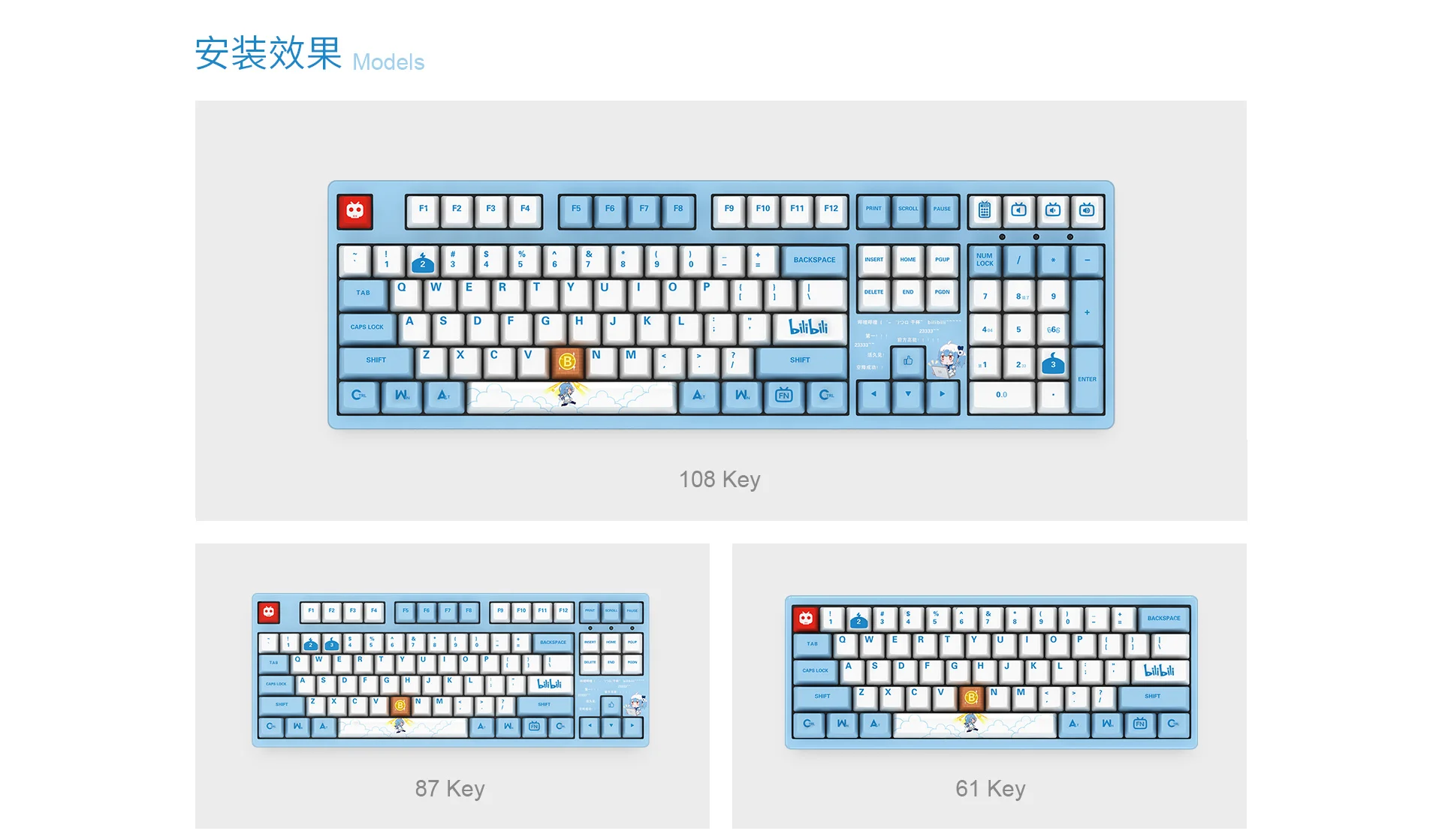 Keycap Akko Bilibili sublimation