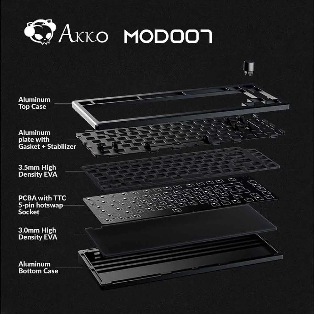 Kit bàn phím cơ AKKO Designer Studio – MOD007 (Hotswap 5 pin / RGB / Foam tiêu âm / Gasket Mount)