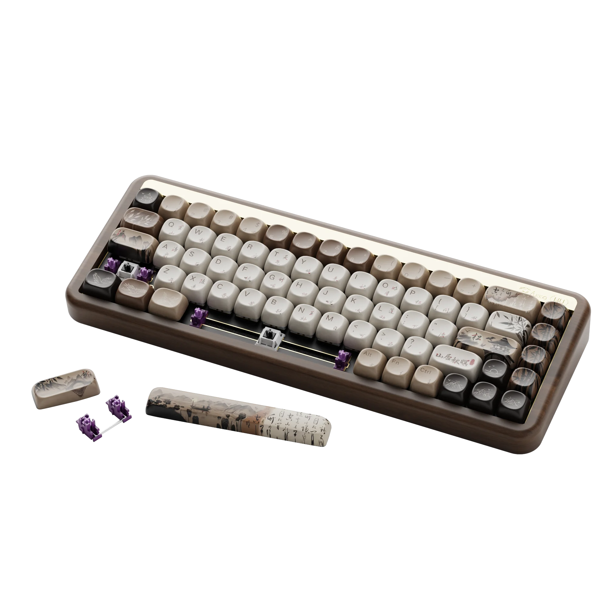 Bàn phím cơ AKKO MU01 Mountain Seclusion (Hotswap,RGB / Multi-Modes/ Switch V3 Piano Pro/ Rosewood)