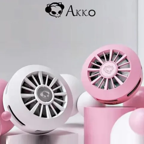 Quạt tản nhiệt điện thoại AKKO Magnetic Phone Cooler P10 (Trắng / Hồng)