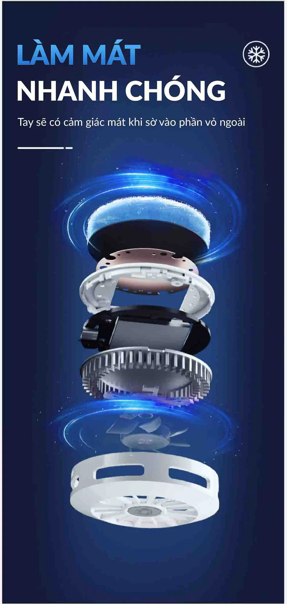 Quạt tản nhiệt điện thoại AKKO Magnetic Phone Cooler P10 (Trắng / Hồng)