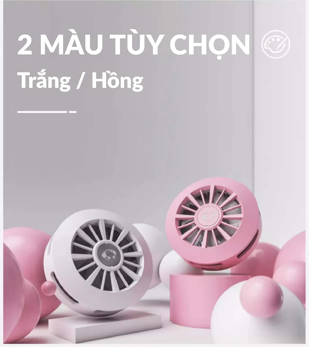 Quạt tản nhiệt điện thoại AKKO Magnetic Phone Cooler P10 (Trắng / Hồng)