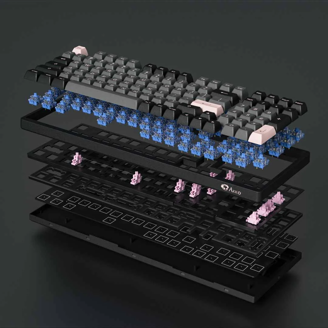 Bàn phím cơ AKKO 3098 ASA – Black Pink (AKKO CS switch / Hotswap / Foam tiêu âm)