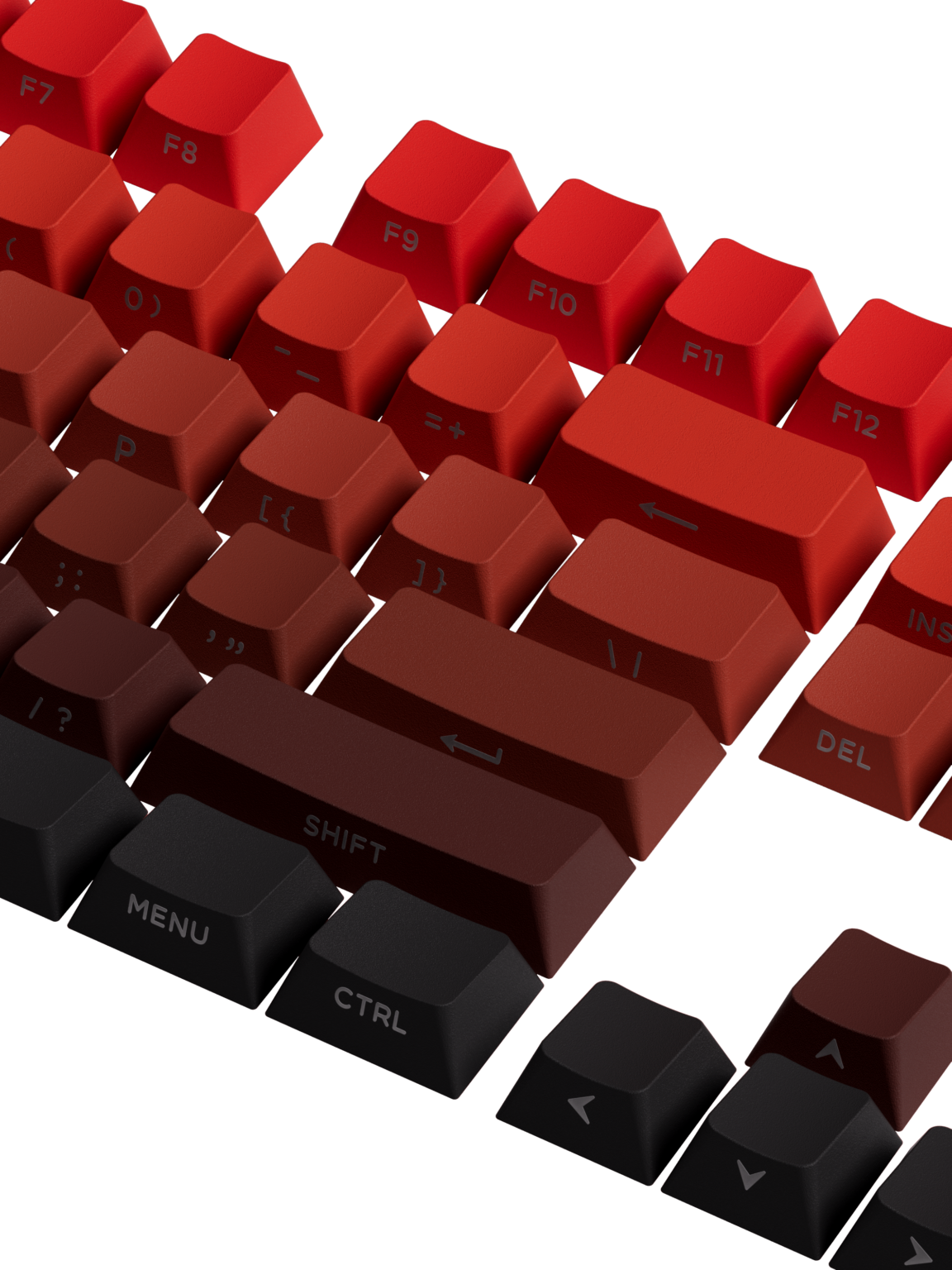 Red Gradient Keycaps Veekos Blaze Gradient Keycaps (PBT Double-Shot / Cherry profile / 135 ...